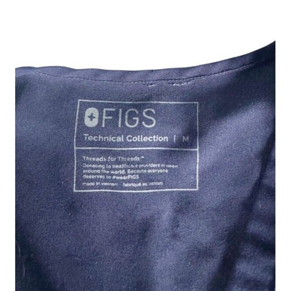 Figs Women's Sz M Casma Technical Collection Navy Blue Scrub Top FW1100 - Picture 4 of 9